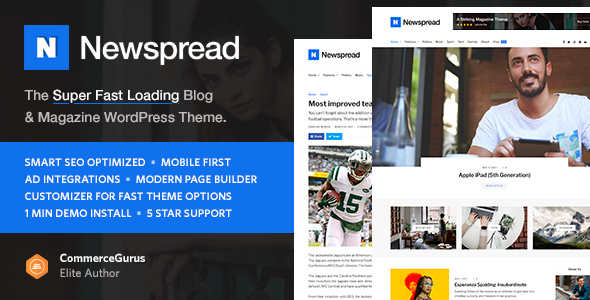 Newspread WordPress博客、杂志、新闻主题